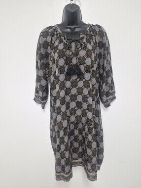 Natalie Martin Star Print Astrology Boho Knee Length Dress sz S